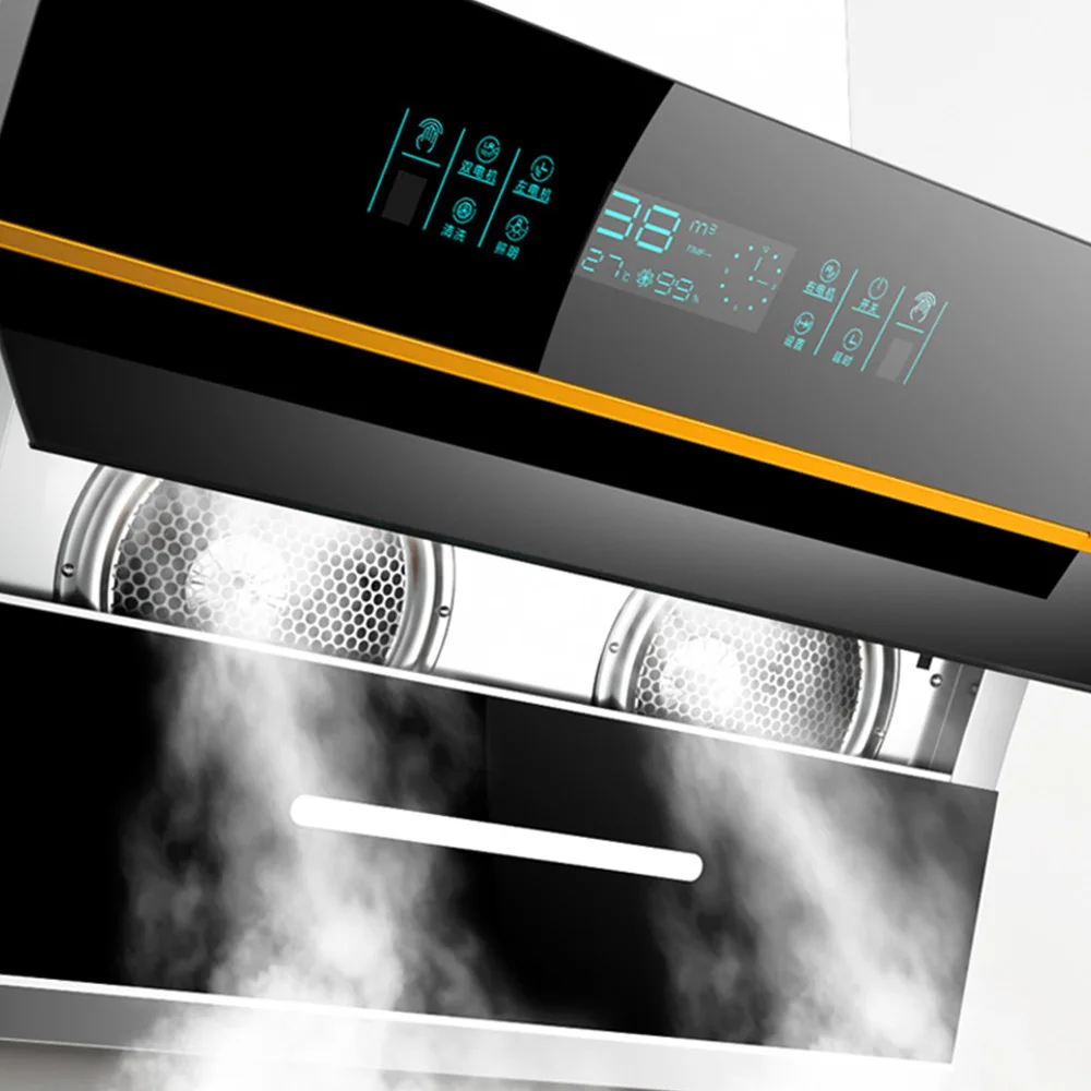 Cappa da cucina cappa aspirante per uso domestico cappa aspirante laterale montata su Wll pulizia ad alta temperatura doppio motore scarico forte