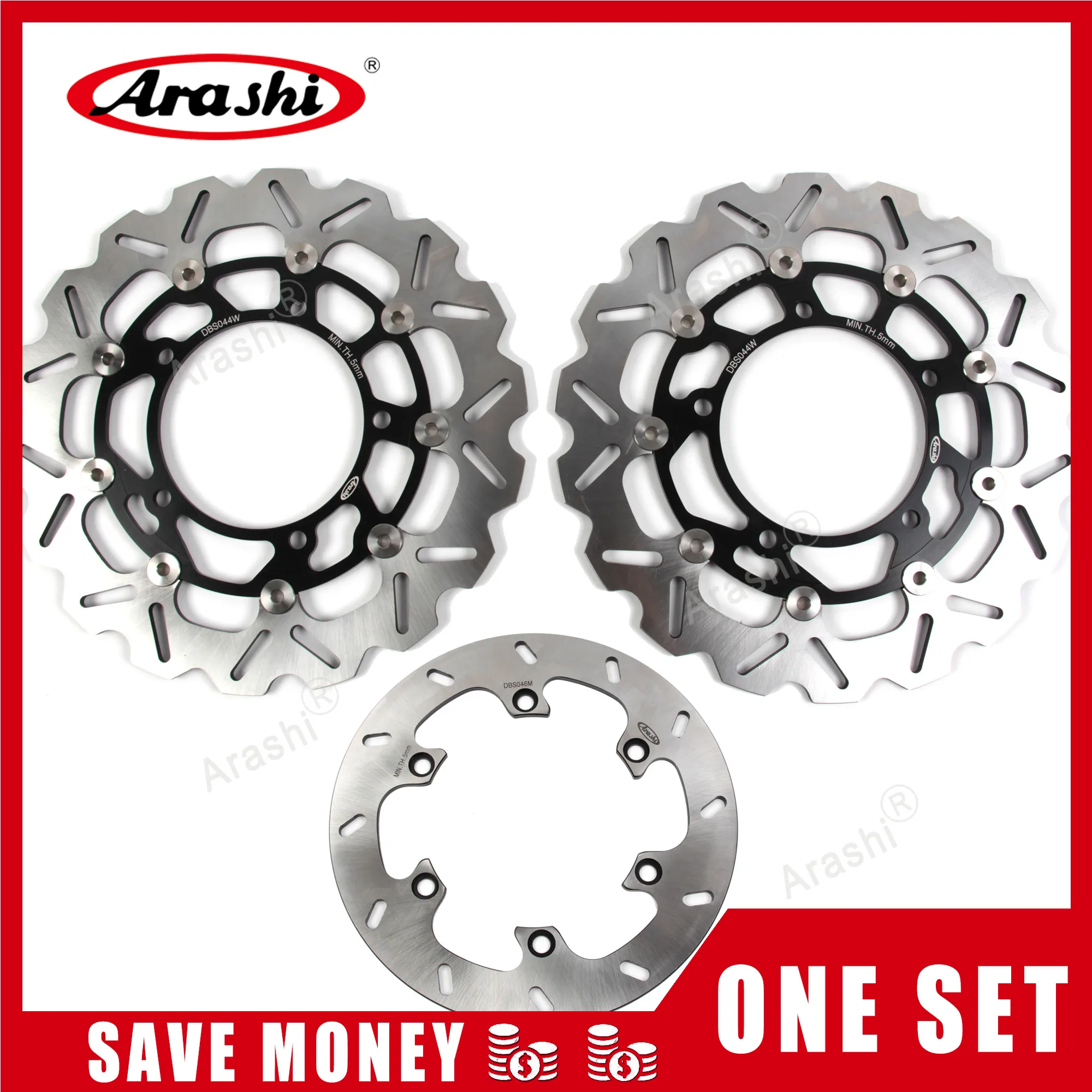 Arashi 1 Set For SUZUKI GSXR1300 Hayabusa 2008 - 2015 CNC Front Rear Brake Disc Rotors GSX R GSX-R 1300 2009 2011 2012 2013 2014