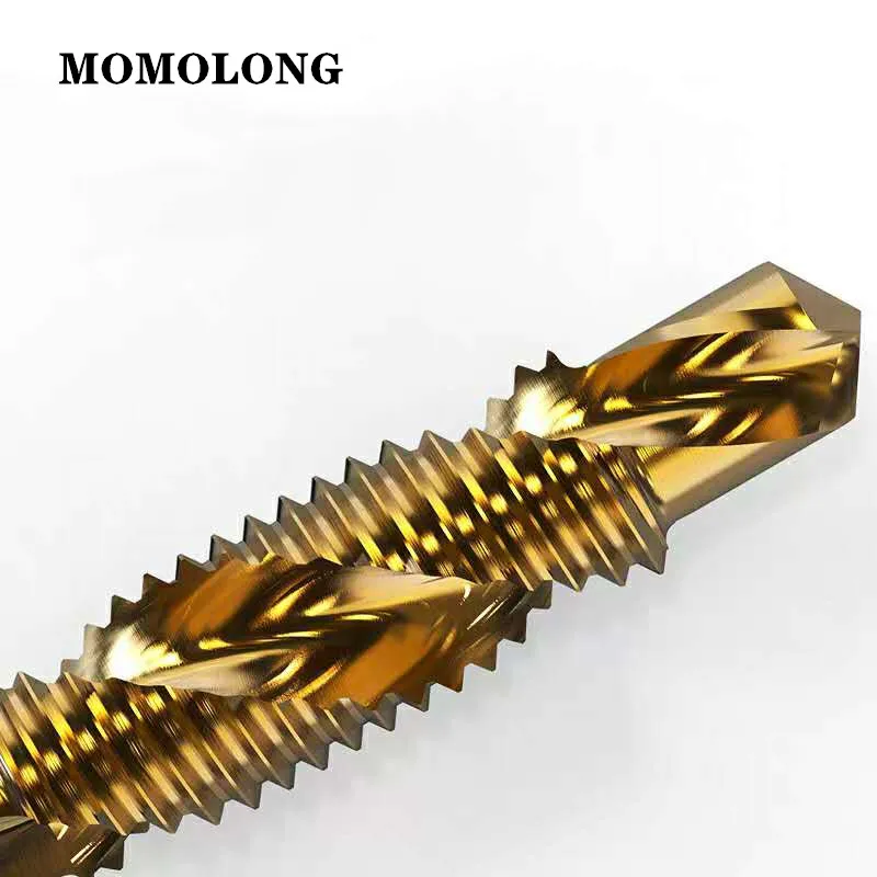 M3 M4 M5 M6 M8 M10 Tap Drill Bits 1/4 Hex Shank Machine Hand Taps Titanium Coated HSS Drilling Tap Bits Thread Screw Tools