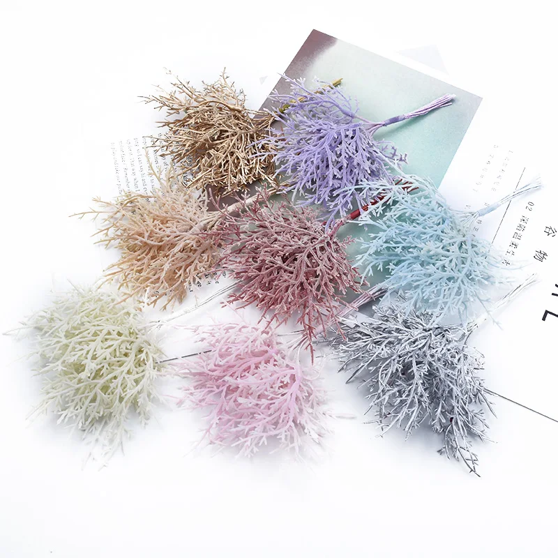 10 stücke Mehrfarbige Weihnachtsbaum Dekorative Blumen Kränze Hochzeit Basis für Wohnkultur Diy Geschenke Box Künstliche Pflanzen Großhandel – Detail 1