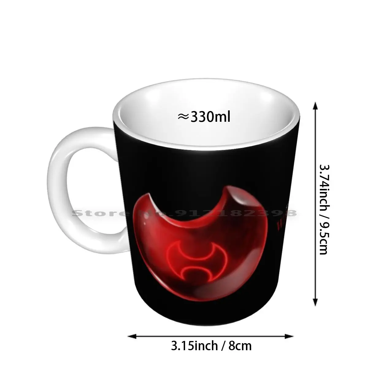 Soul Of The-Black Ceramic Mugs Coffee Cups Milk Tea Mug Ffxiv Final Fantasy Xiv Final Fantasy Mmo Crystal Gemstone Gem Red A