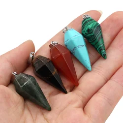 Natural Stone Crystal Agates Pendant Charms Turquoises Healing Reiki Pendants for Women Jewelry Making DIY Charm Necklace Gift
