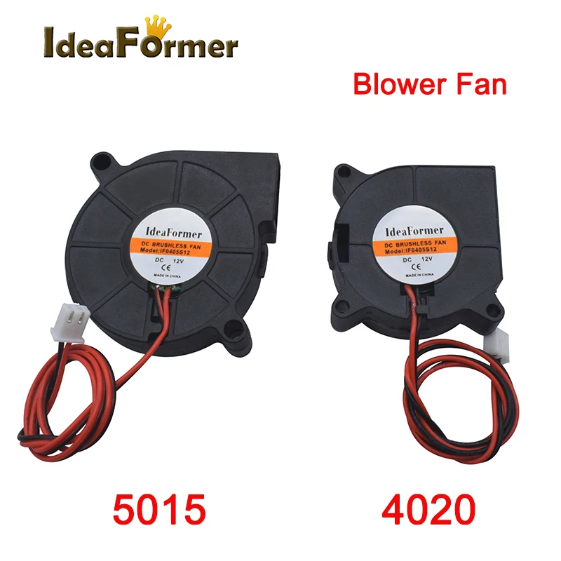 4020 5015 Blower Fan 12V/24V Cooling Fan Turbo Oil Bearing With 2Pin XH2.54 Brushless For Extruder DC Cooler 3D Printer Parts