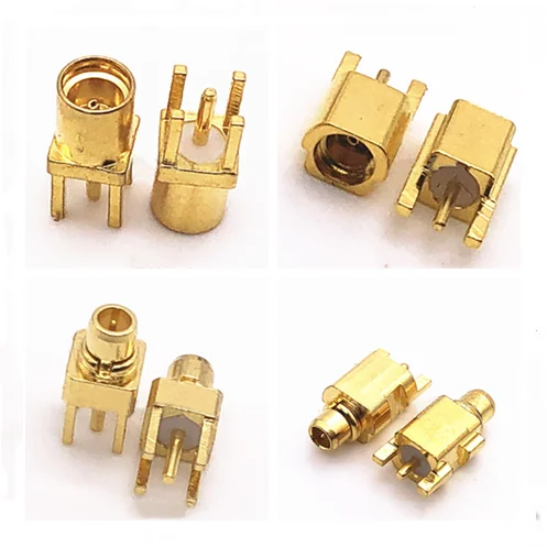 

2pc MMCX KE-KWE-JE Male PLUG & Female Jack Connector Base Right Angle Bent Head Four Feet Solder PCB Socker Adapters