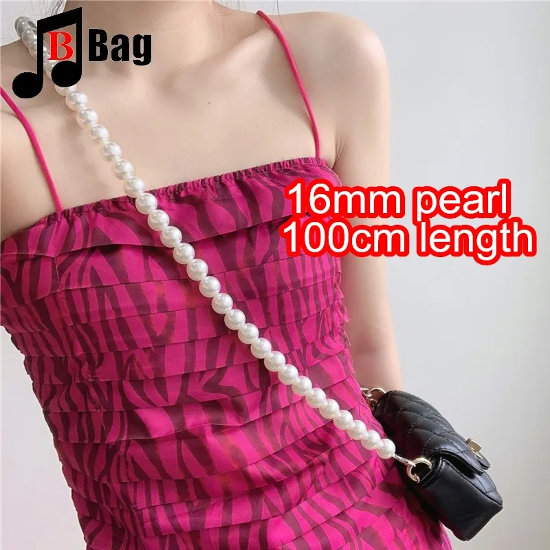 16mm 10mm DIY pearl chain bag strap Purse Chain Strap Handle Replacement Handbag Shoulder Bag Chain Accessories Bag decoration