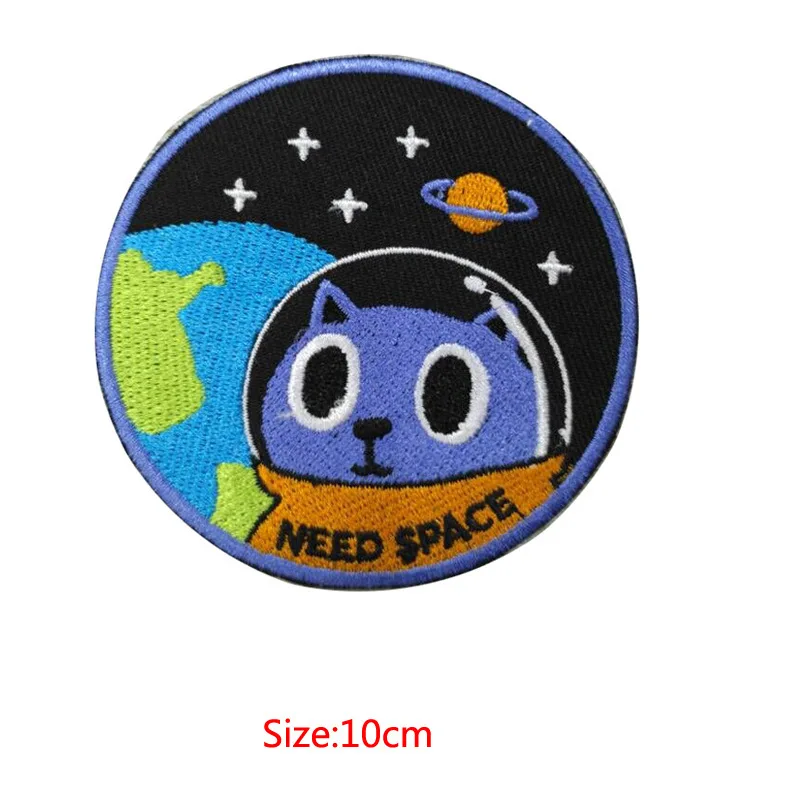 Cosmic Space Patches For Clothing Hat Embroidery Iron On Punk DIY Applique Clothes Stickers Patch Astronaut Rocket Star Plane