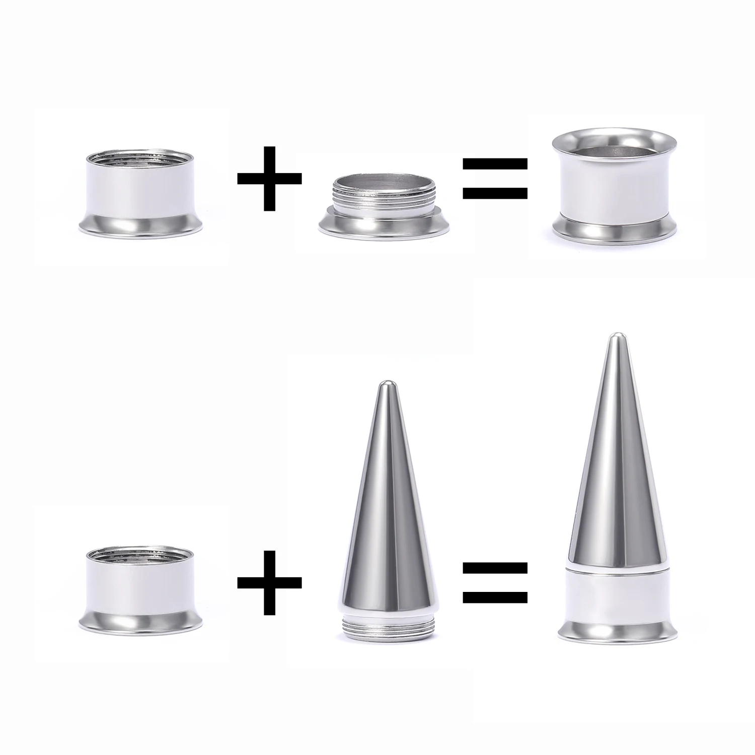ZS 1Pair 2-18mm Ear Tunnels Taper Stretching Kits 316L Stainless Steel Ear Expander Gauges Double Flared Ear Plugs Body Piercing