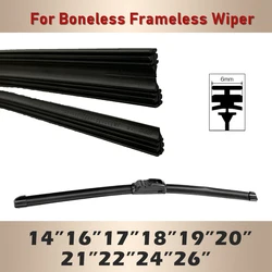 Vehicle Insert Soft Rubber Strip Refill For Frameless Wiper Blades 6mm 14