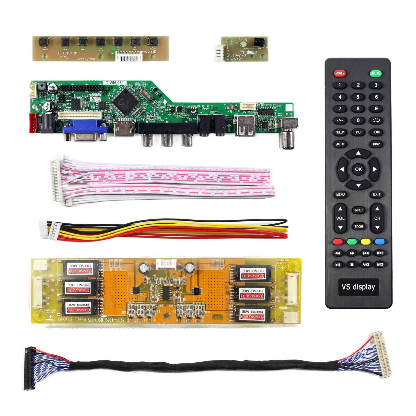 HD MI VGA AV USB RF LCD Controller Board T.V56.03 Compatible Work With 20.1inch 1600X1200 LTM201U1