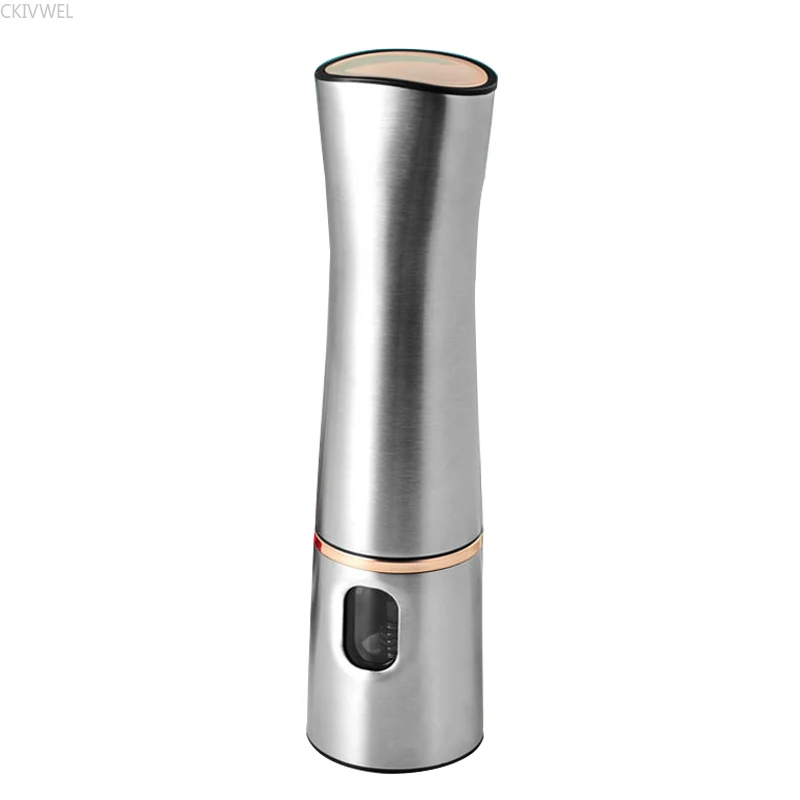 Black Pepper Grinder Portable Electric Freshly Ground Stainless Steel Mill Spices Nuts Grain Mini Powder Bottle Sea Salt Grinder