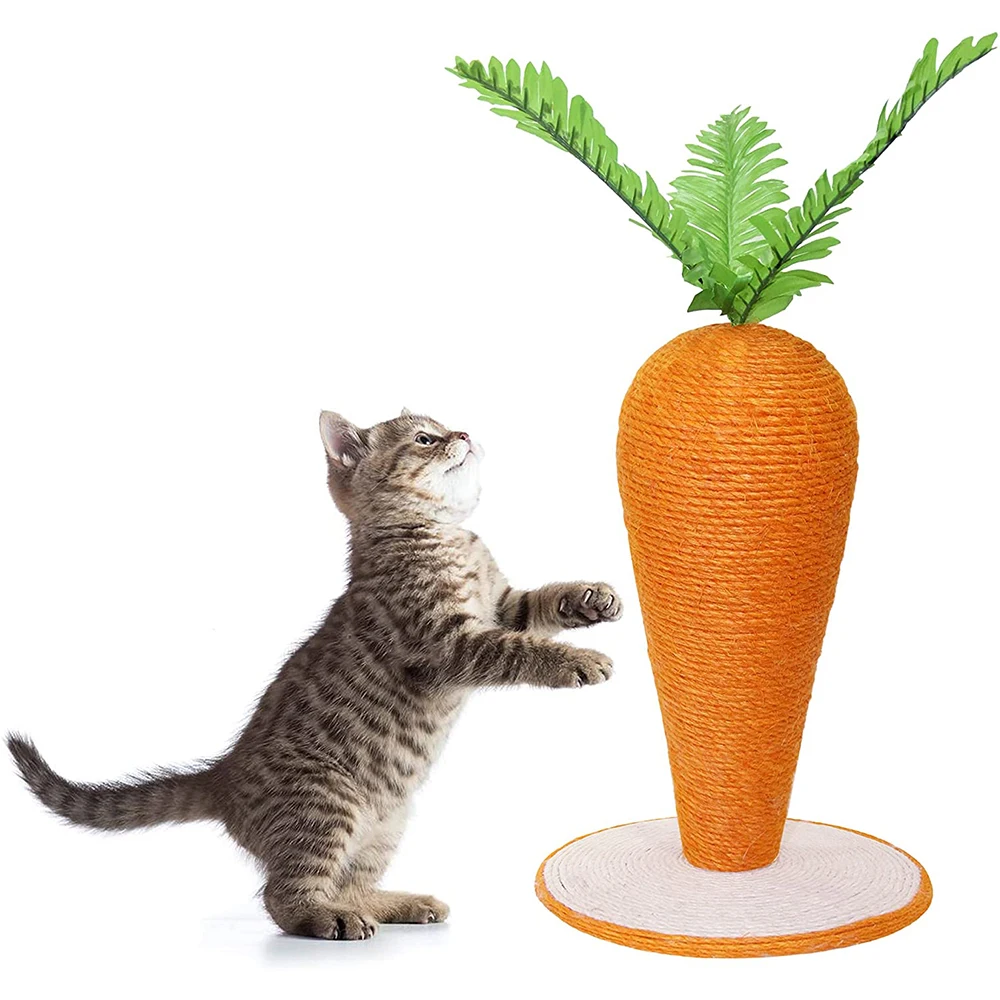 

Pet Cat Scratching Toy Carrot Post for Indoor Cat Creative Cat Tree with Sisal-Covered for Kitten Cat Furniture Climbing Stand