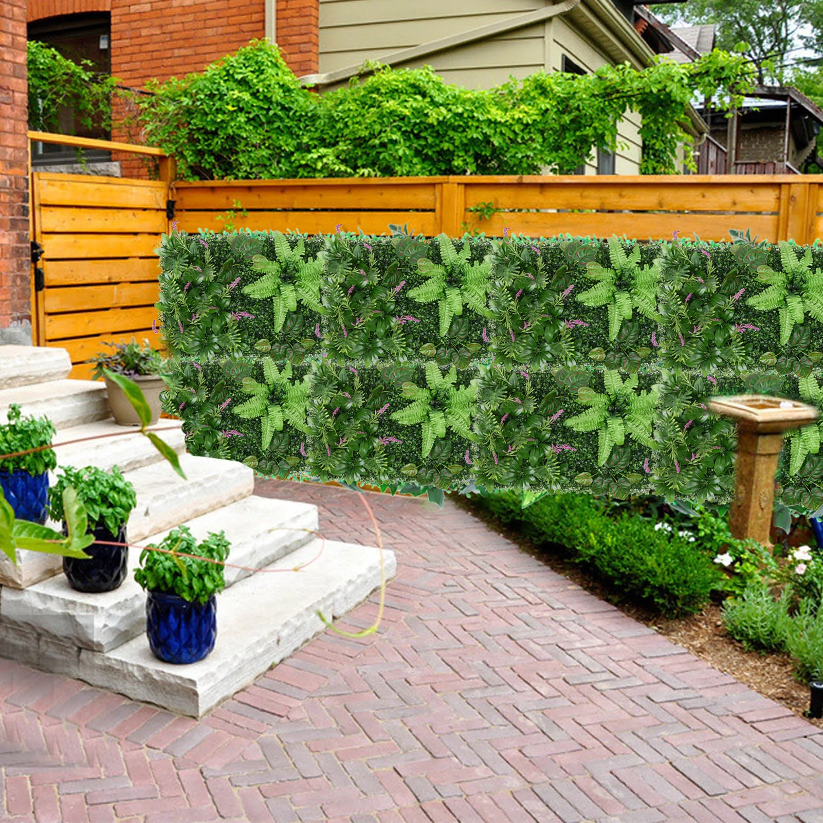 40x60CM Artificial Leaf Hedge Board Plant Hedge Panel Noise Reduction UV Protected Privacy Fence Screen For Garden Backyard