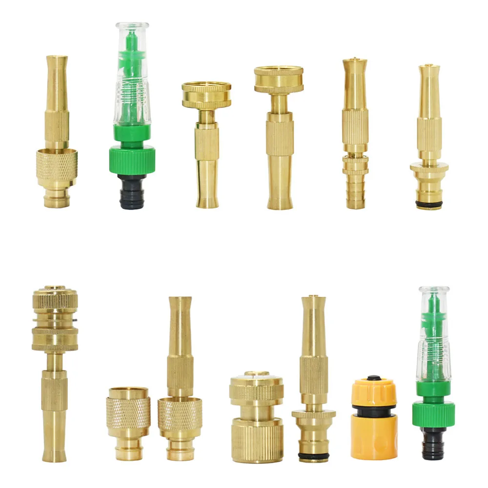 Copper High Pressure Nozzle Car Wash Watering Garden Hose Water Guns Adjustable Spray Hose Brass Sprinklers