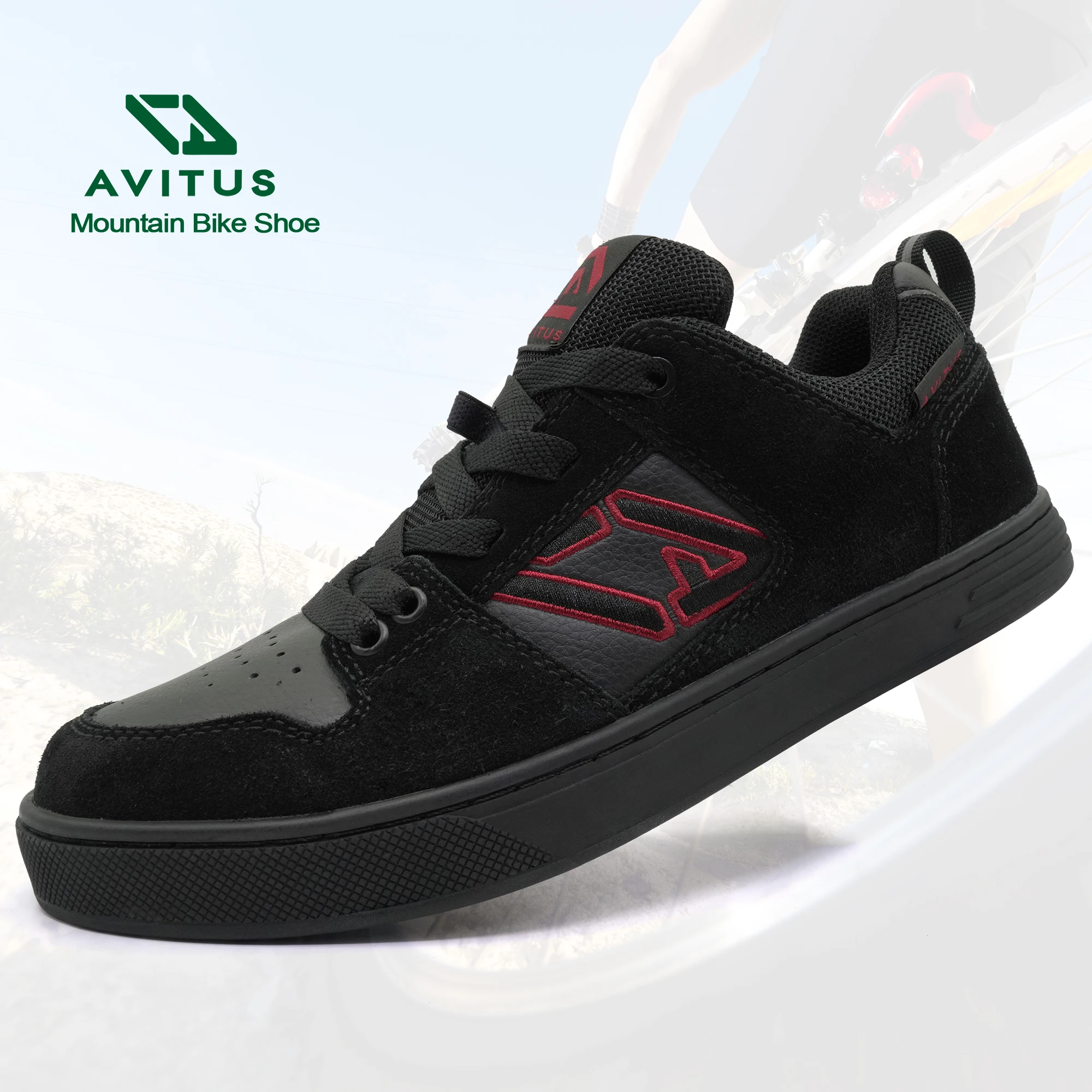 

AVITUS Mountain Bike Shoes Men Sneakers Rubber Sole+Shoelace Flat Pedal Zapatillas MTB Shoe For Freerider Enduro Cycling Shoes