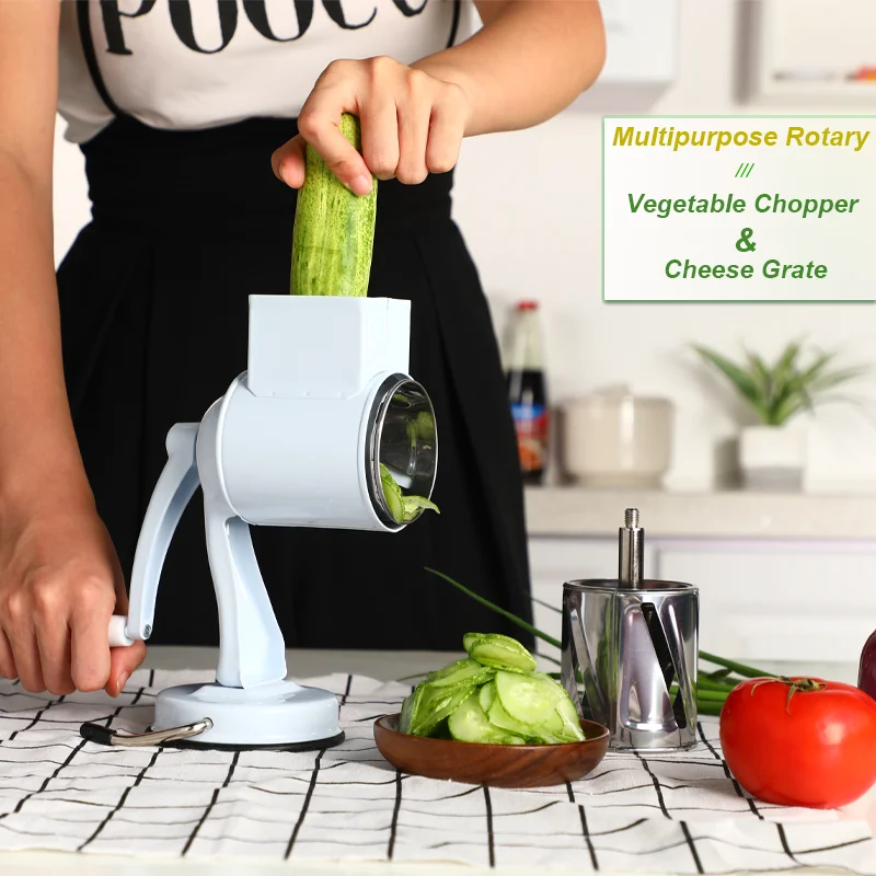 Stainless Steel Universal Mill Grater With Suction Cups And 5 Drums Vegetable Cutter Slicer and Shredder(00493)