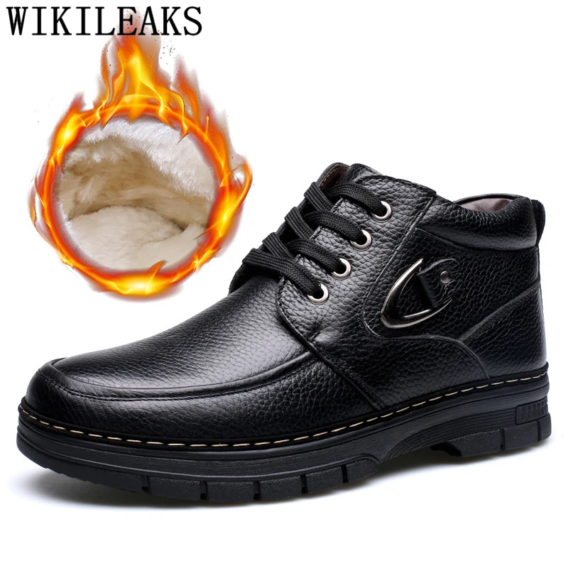 

Genuine Leather Boots Men Ankle Boots Men Winter Shoes Men Snow Boots Zapatos De Hombre Chaussure Homme Erkek Ayakkabi Bottes