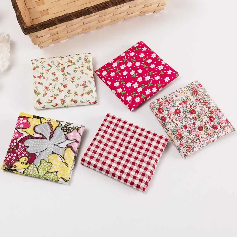 25*25cm /Pc Vintage Printed Patchwork Fabrics Doll Handmade Accessories Floral Cotton Fabrics For DIY Quilting Crafts TJ0537-2