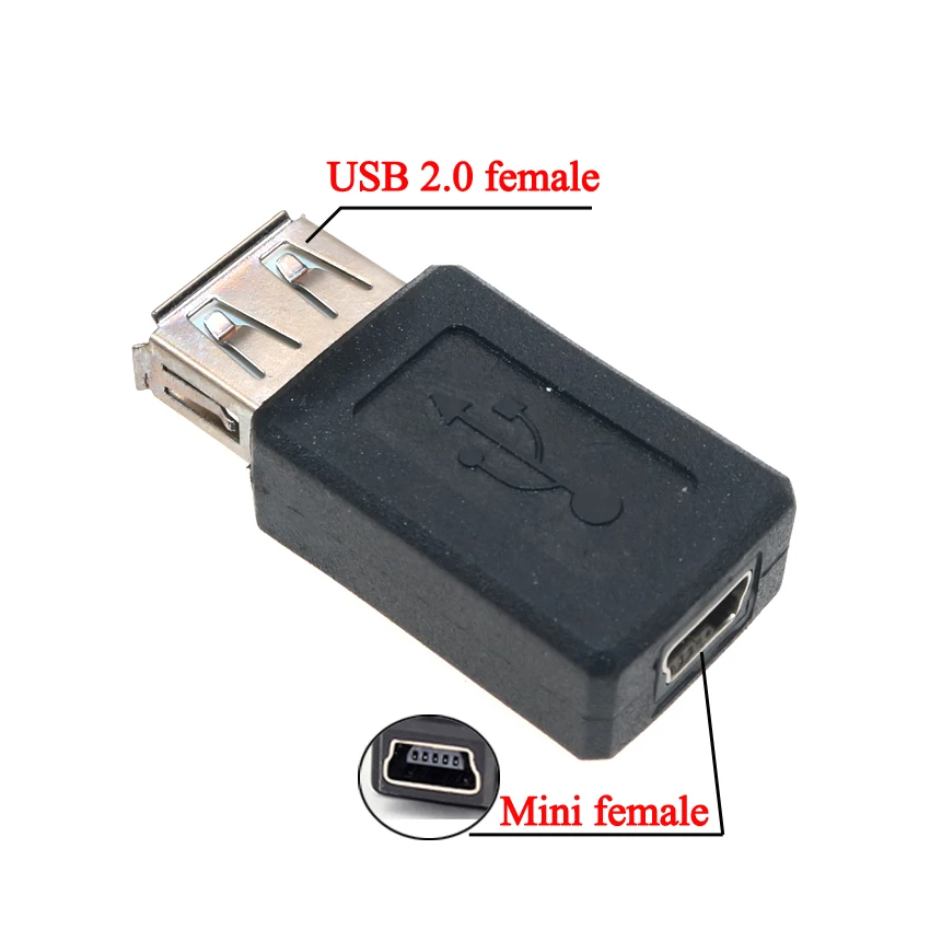 YuXi USB 2.0 Type A Female to Micro USB B Male Adapter Plug Converter USB 2.0 to Mini USB B 5 Pin Male Plug OTG connector