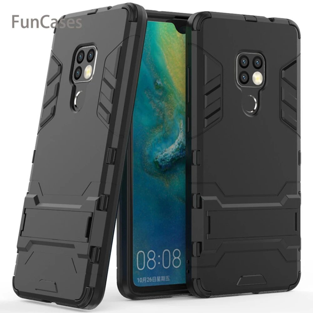 For Huawei Mate 20 Case Cover Luxury Iron Man Stand Case Hard Armor+Soft Silicone TPU Cover for Huawei Mate 20 Pro Huaewi