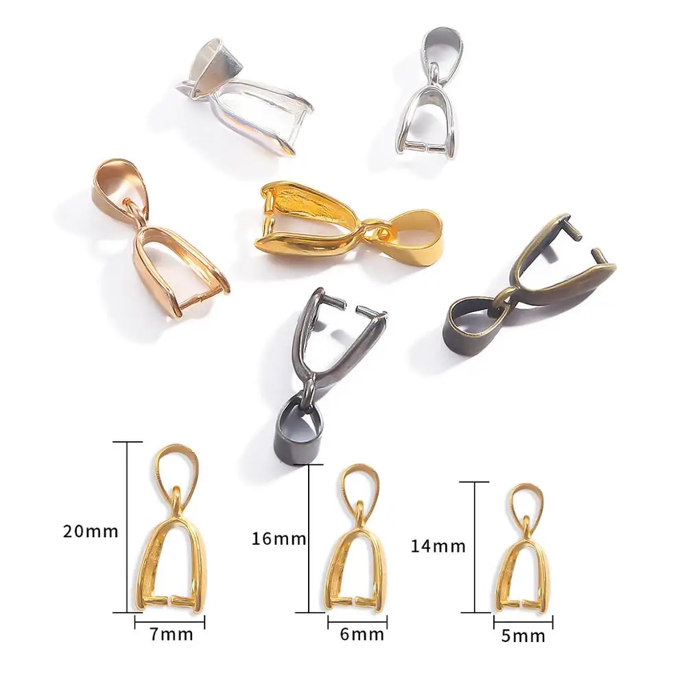 10pcs/lot Copper Charm Bail Beads Melon Seeds Buckle Plated Pendants Clasp Hook Clips Connectors For DIY Jewelry Making Supplies