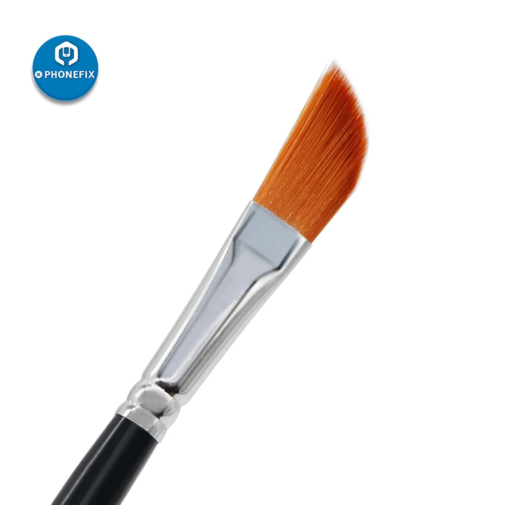PHONEFIX PCB Rework 45 Degree Bevel Nylon Brush 20cm For Electronics Mobile Phone PCB BGA Repair Soldering Soft Cleaning Brush