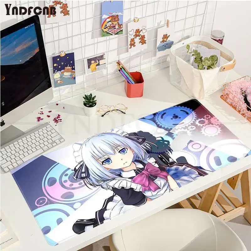 YNDFCNB DATE A LIVE Origami Tobiichi Silikonowa duża/mała podkładka pod mysz Rozmiar gry na podkładkę pod mysz Podkładka pod klawiaturę do Cs Go