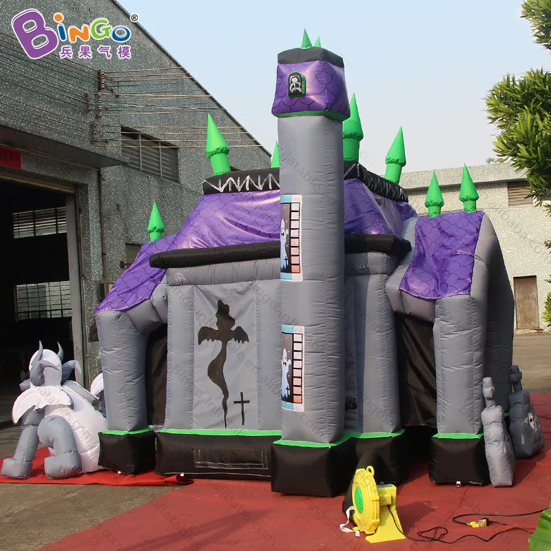 5*4* 4.2m Halloween digital-painted inflatable haunted house/customized Halloween decorated ghost house inflatable toys