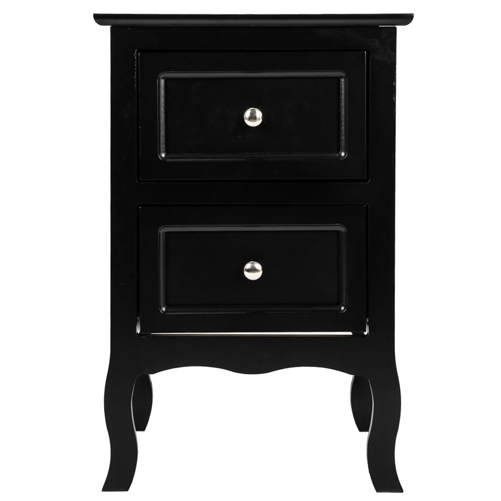 Country Style Two-Tier Night Table Large Size Black Night Table Bedside Table Nightstand US Warehouse