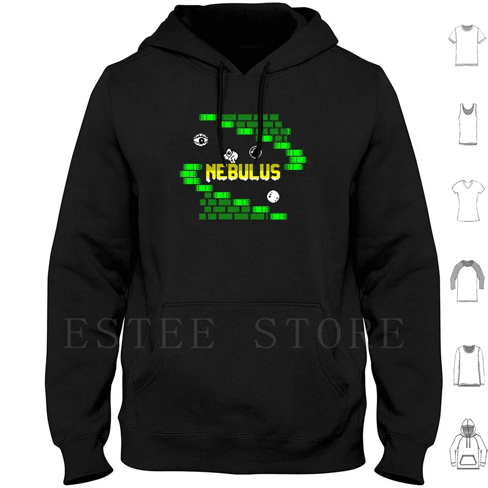 Nebulus Hoodie Long Sleeve Zx Spectrum Retro Pixel Game Computer Video Nebulus Platform Puzzle Tower