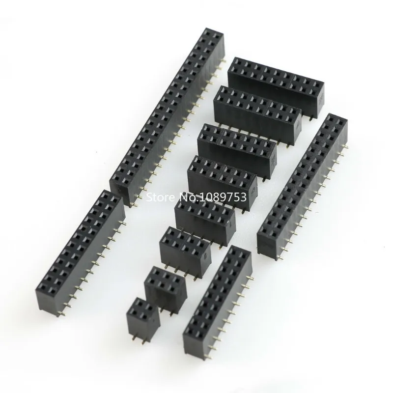 10pcs SMT 2.54mm Double Row Female Breakaway PCB Board Pin Header Socket Connector 2.54 Pinheader 4 6 8 10 14 16 20 24 30 40Pin