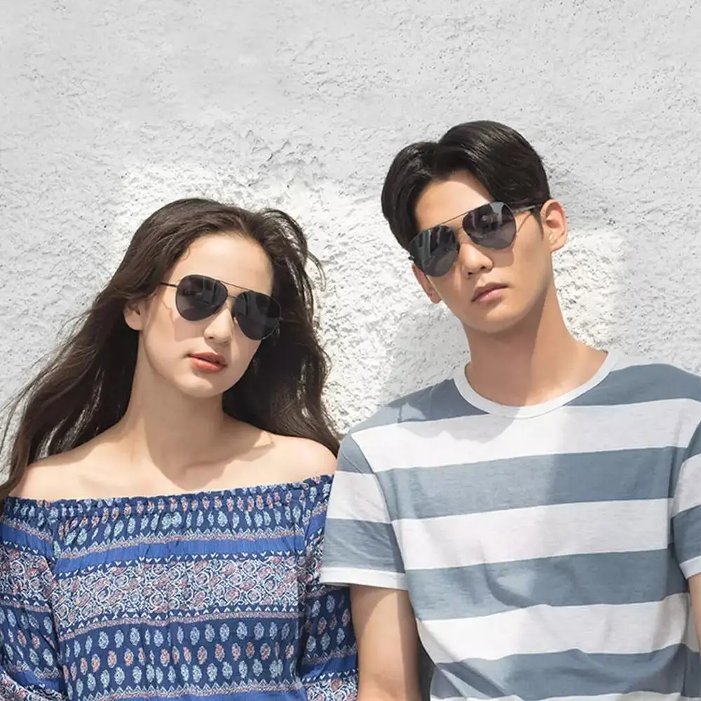 Xiaomi Mijia Turok Steelts Kacamata Hitam Merek Nilon Terpolarisasi UV400 untuk Perjalanan Luar Ruangan Pria Wanita Bingkai Baja Tahan Karat
