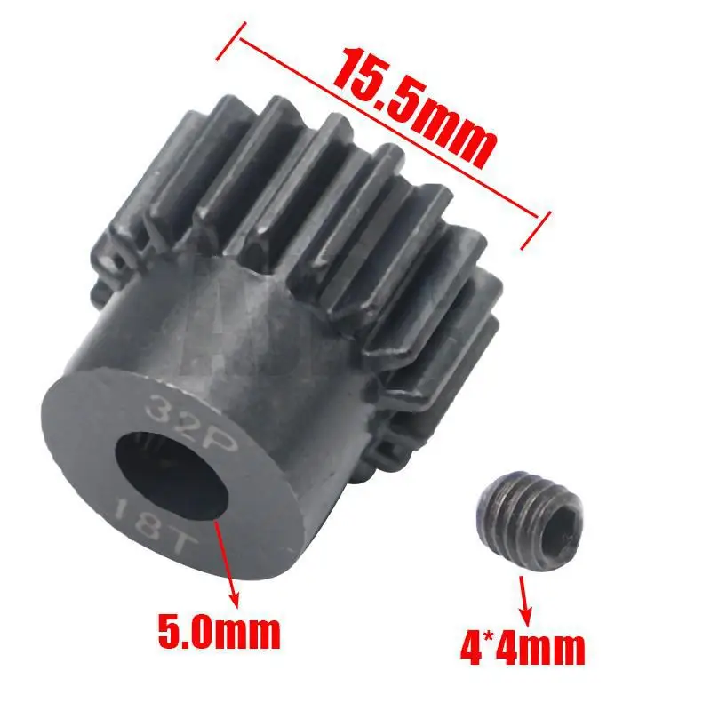 AJRC 32P M0,8 5mm 13T 14T 15T 16T 17T 18T 19T 20T 21T Schwarz stahl metall Ritzel Motor Getriebe Für 1/10 slash TRX4 Rc Modell Auto Motor