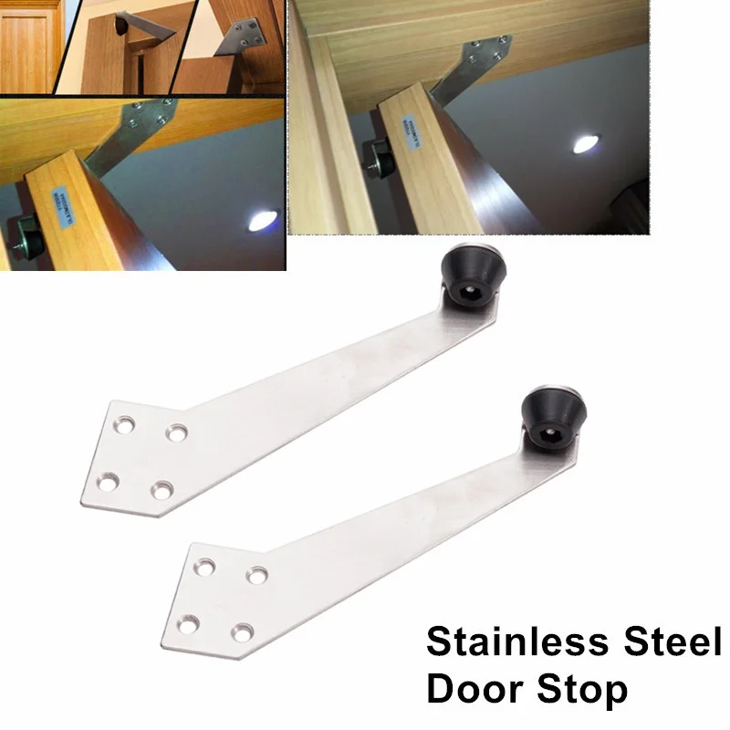Stainless Steel Door Stopper Anti-collision Opening 90 Degree Angle Windproof Protection Wall for Home Office Door Stop Protect