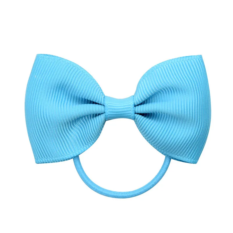 10Pcs Fashion Baby Elastic Rubber Band Head Rope Mini Solid Ribbow Bow Tie For Girls Ponytail Hairpins Hair Accessories Gift