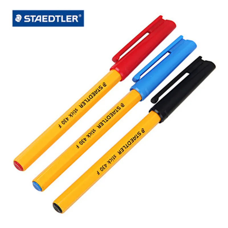 10 pz/scatola STAEDTLER 430F Penna A Sfera 0.5 millimetri Nero Blu Rosso Penna A Sfera Roller Stylo Inchiostro Liscio Balpen Ufficio Scuola accessori