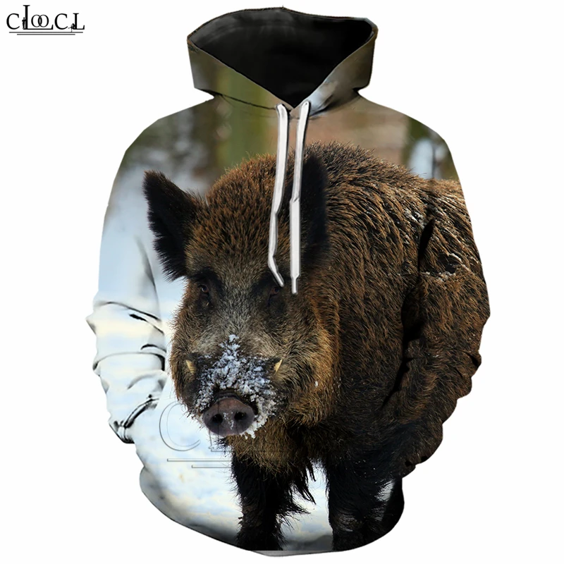 

New Wild Animal Wild Boar Hoodie Men/Women 3D Print Funny Swine Hoodies Harajuku Tracksuit Pet Pig Streetwear Tops T272