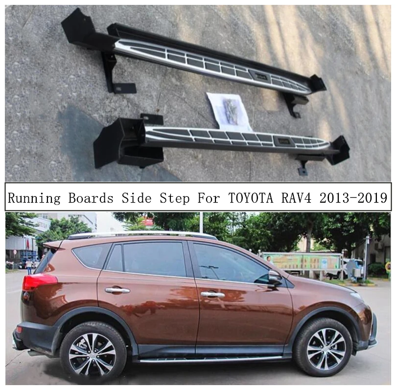 For TOYOTA RAV4 2013 2014 2015 2016 2017 2018 2019 Running Boards Side Step Bar Pedals High Quality Nerf Bars Auto Accessories