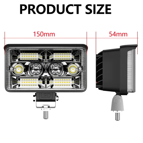 Imagen 2 del producto Nlpearl-barra de luz LED de 4 pulgadas para coche, foco todoterreno amarillo y blanco, luz de trabajo para camión, Tractor, barco 4x4, 12v, 24v, faro antiniebla