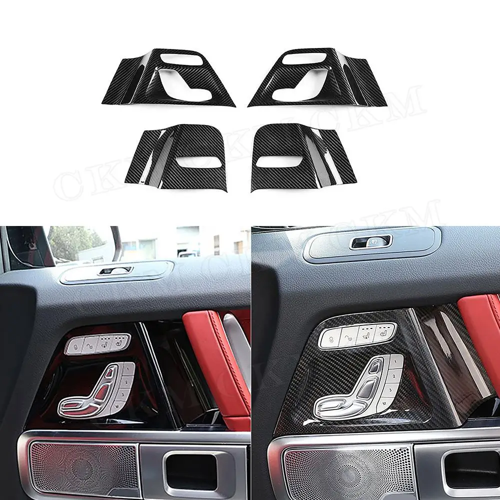 

Carbon Fiber Car Door Seat Adjustment Switch Frame Decoration Sticker For Mercedes Benz G Class W464 G500 G63 AMG 2019-2020