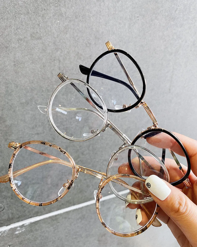 VWKTUUN Anti Blue Light Women Round Eyeglasses Frame Mens Optical Glasses Frame Retro Computer Glasses TR90 Glasses Frames