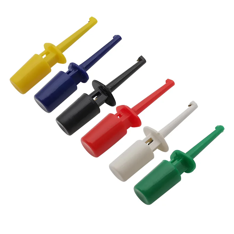 5Pcs 42mm Mini Single Test Hook Clips Test Probe for Electronic Testing IC Grabber Round Crocodile Clip Hook Test Clip