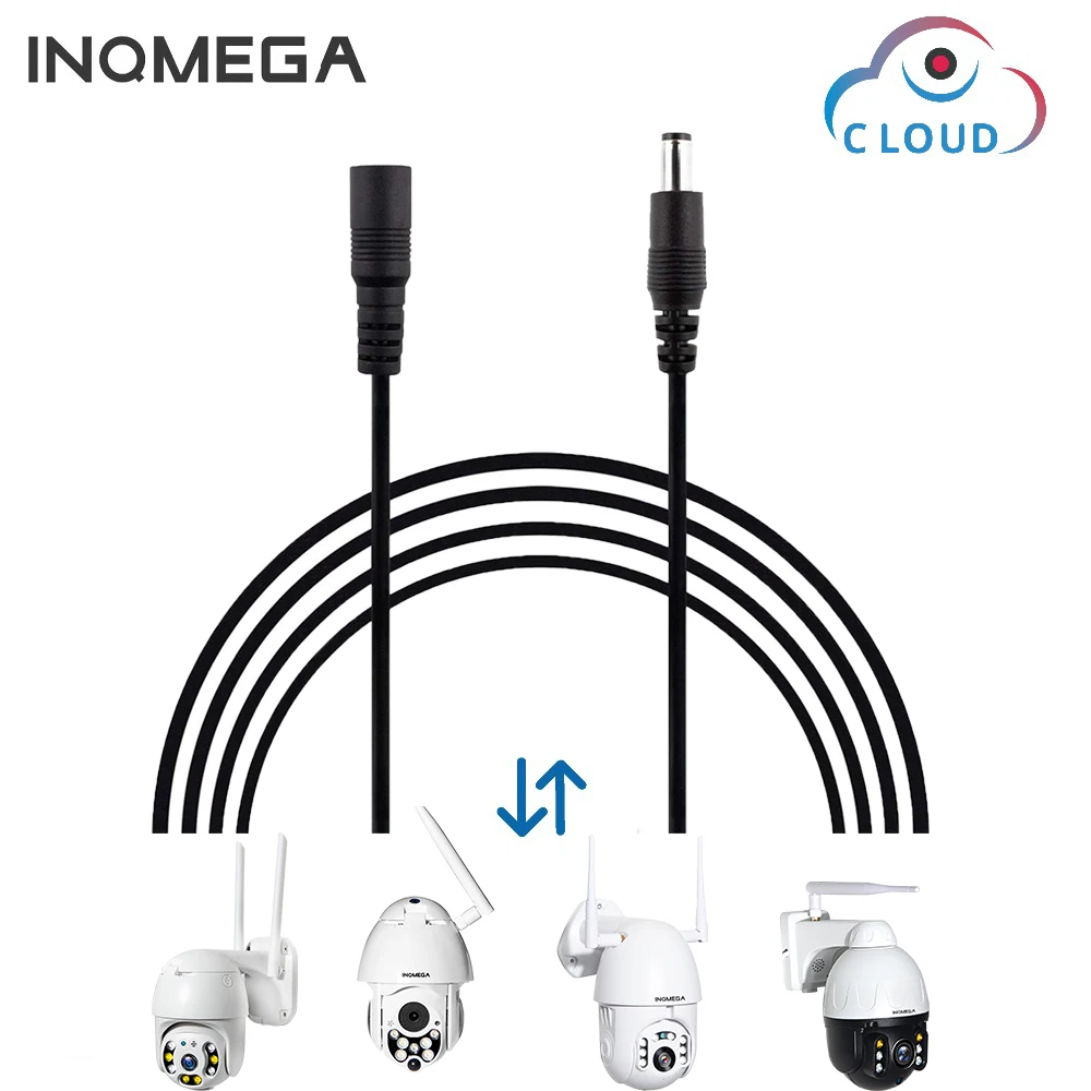 

INQMEGA Black White 1.6M DC 12V Extension Cable 5.5mm*2.1mm Female Male Power Cord Wire For CCTV Camera Home Appliance