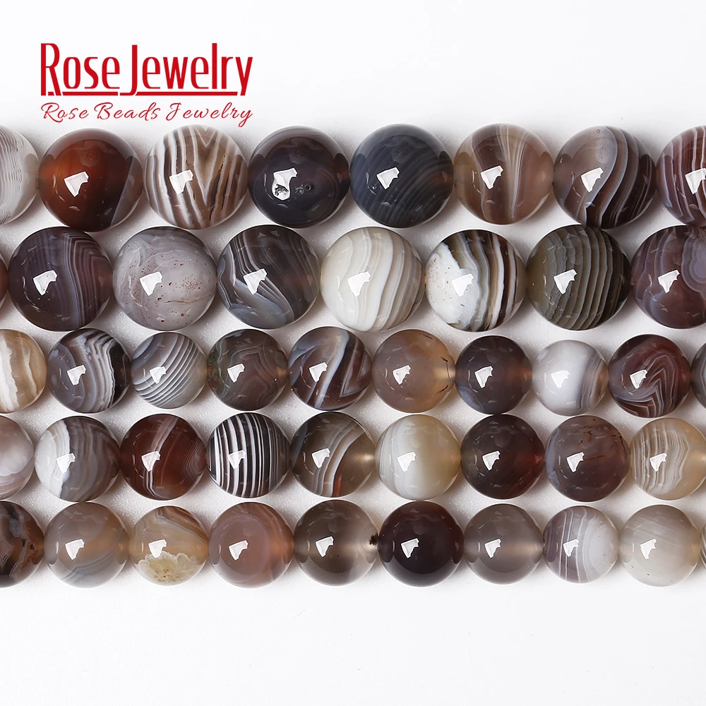 Natural Botswana Agates Sardonyx Round Loose Beads A+ Quality Grey Agates 15\