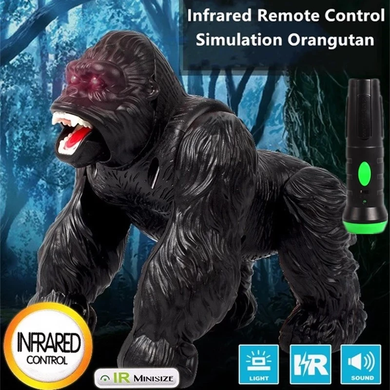 Intelligent RC Robot High Simulative Orangutan Remote Control Animal With Sound Light Effect Funny Terrifying Gorilla Toy Gifts