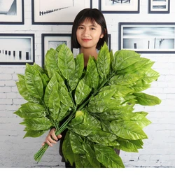 Simulation Magnolia Leaf Plastic Mango Leaves For Shopping Mall Restaurants Decoration Indoor Big Tree Engineering Landscaping
