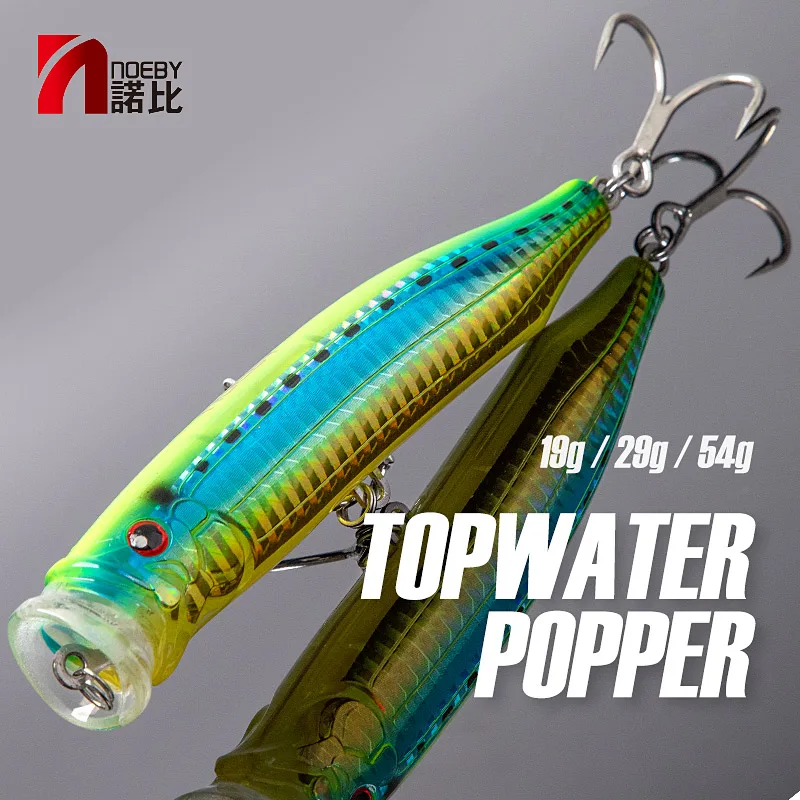 Noeby Topwater Popper Fishing Lure 100 120 150mm Wobbler Artificial Hard Baits Feed Popper for Sea Bass Tuna GT Fishing Lures