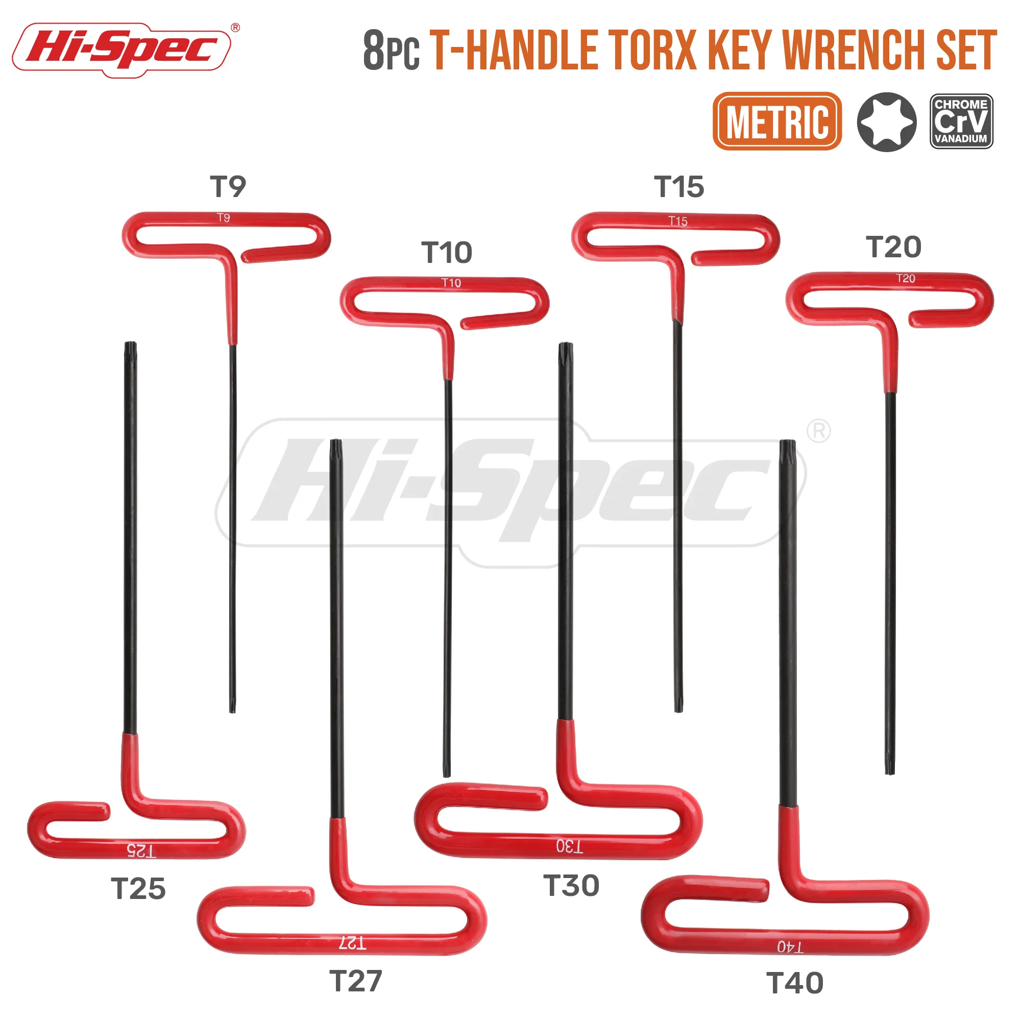 Hi-Spec 8pc Allen Key Set Torx Key Wrench Set Portable L-Shape Screw Nuts Wrenches Hexagon Torx Head Repair Tool Kit