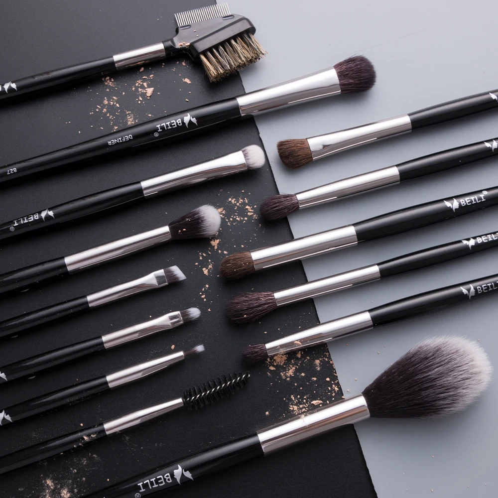 BEILI 1 piece Black Professional Synthetic Makeup brushes Highlighter Blending Blush Eyebrow Eyeliner make up brushes