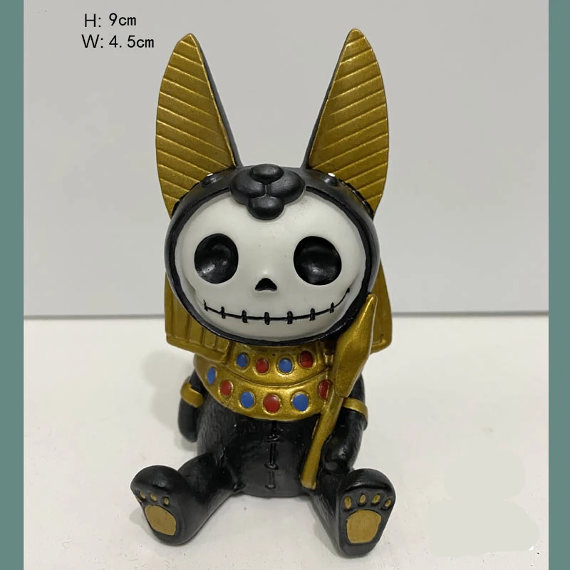 

Egyptian God of Afterlife Anubis Figurine,Furry Bones Skeleton Monster Collectible Decor Statue,Mummy Decorative Sculpture