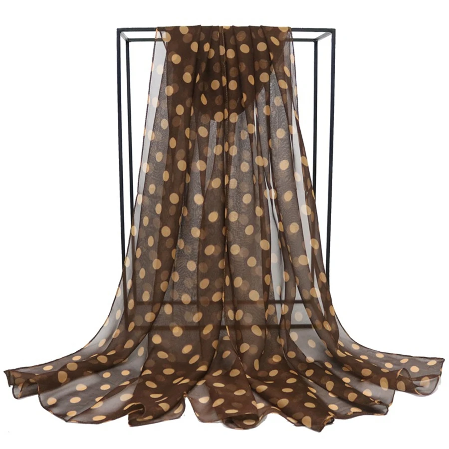Speelk yepyeni Polka Dot Georgette ipek eşarp kadın moda nokta eşarp ve sarar kadın uzun açık şal toptan
